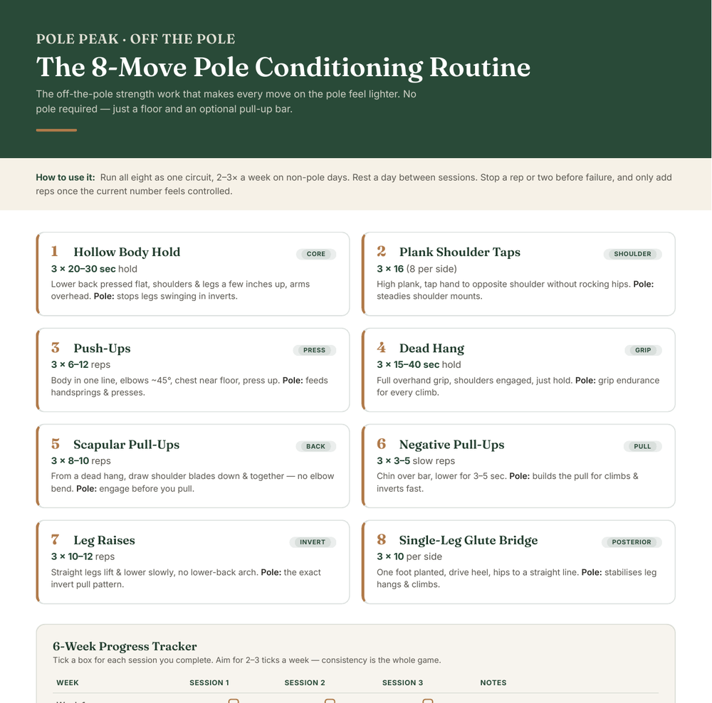 Preview of the printable 8-Move Pole Conditioning Routine PDF
